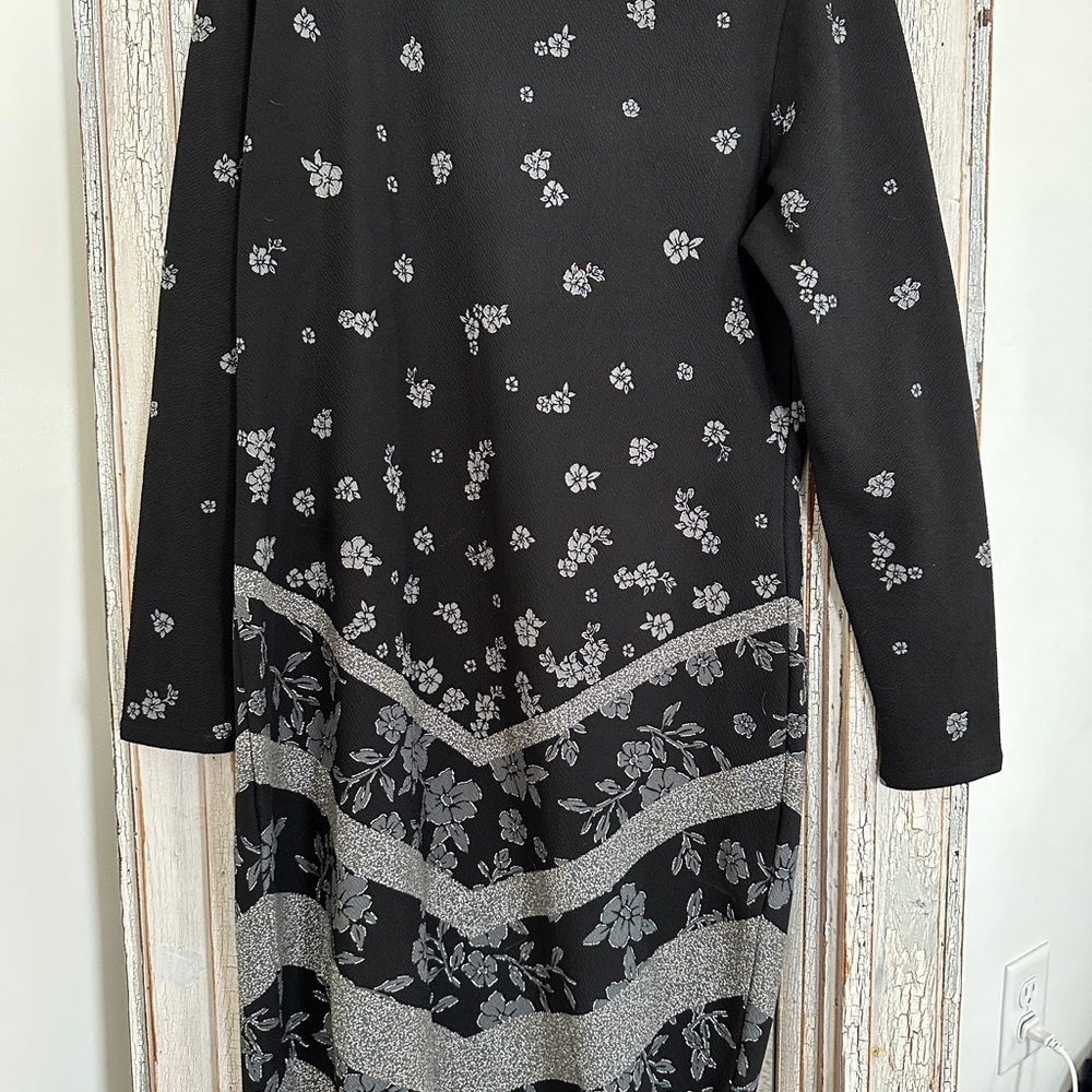 Floral Black and Gray Dress
